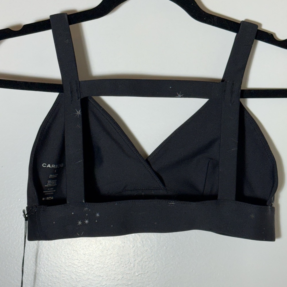 NWT Carbon38 Black Nova Star Print Sports Bra - Picture 6 of 8